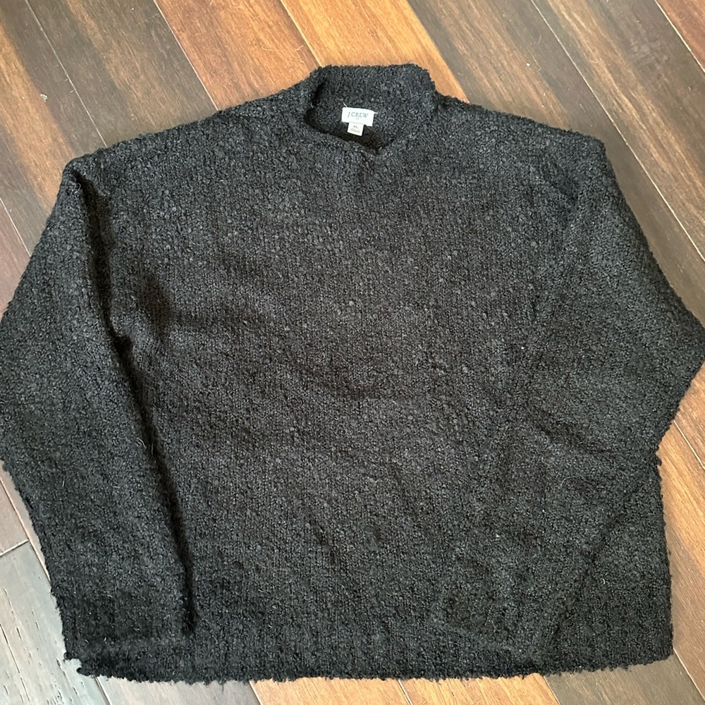 Jcrew black boucle sweater XL